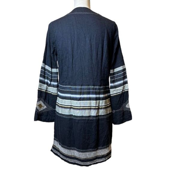 Free People Sundown Mini Dress Navy White Gold Embroidery Size Small - Picture 5 of 12